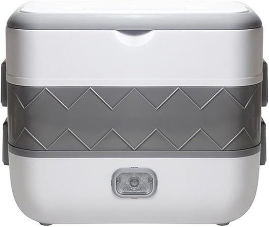 TrailBlaze Electric Warmer Lunch Box Food Heater Portable Mini Rice Cooker, Containers Warming Self Cooking Electric Lunch Box, Toursion 2 Layers Steamer Lunch Box for Home Office School Travel