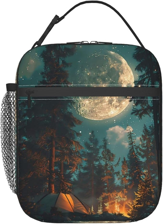 VANZEV Insulated Lunch Box for Women Men, Camp Theme Lunch Box Reusable Portable Lunch Bag Cooler Tote Waterproof Lunch Container for Office Picnic Work Travel