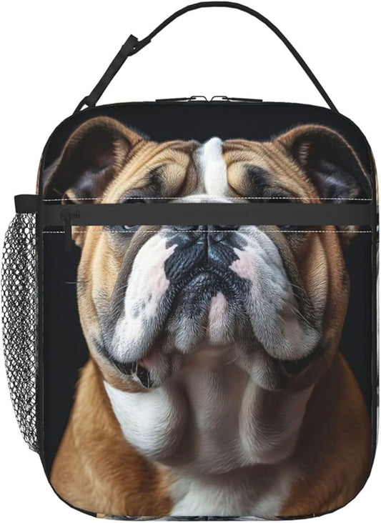 VANZEV Insulated Lunch Box for Women Men, Bulldog Theme Lunch Box Reusable Portable Lunch Bag Cooler Tote Waterproof Lunch Container for Office Picnic Work Travel