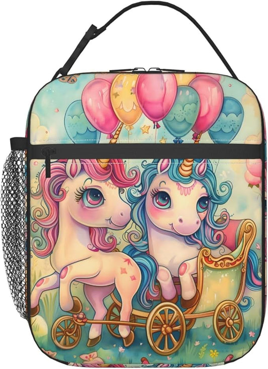 VANZEV Insulated Lunch Box for Women Men, Cute Unicorn Lunch Box Reusable Portable Lunch Bag Cooler Tote Waterproof Lunch Container for Office Picnic Work Travel
