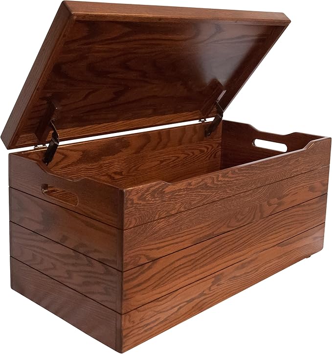 Hope Woodworking Amish Made Wooden Storage Chest Trunk Box with Lid an ...