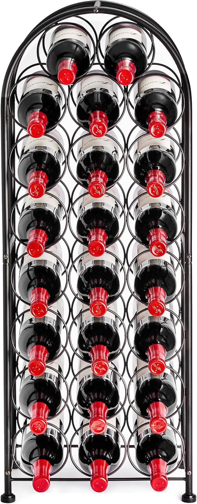 Sorbus Freestanding Wine Rack - Elegant and Unique Bordeaux Chateau Style Floor Wine Stand for 23 Wine Bottle Storage, Champagne, Metal Wine Bottle Holder Stands for Kitchen, Home Bar, Mini Wine Bar